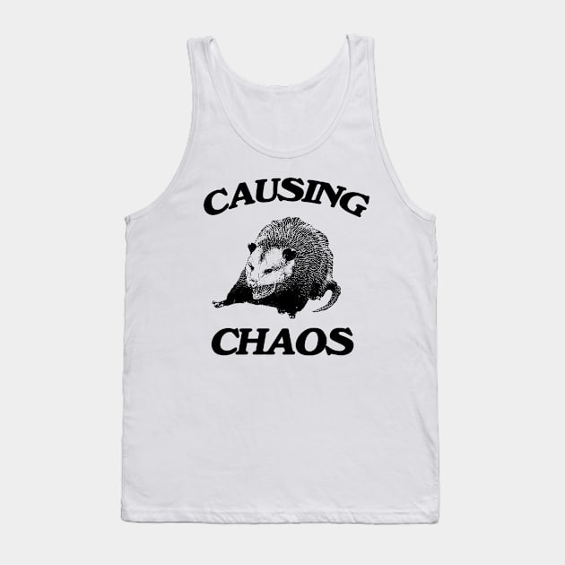 Opossum causing chaos shirt, Funny Possum Meme Tank Top by CamavIngora